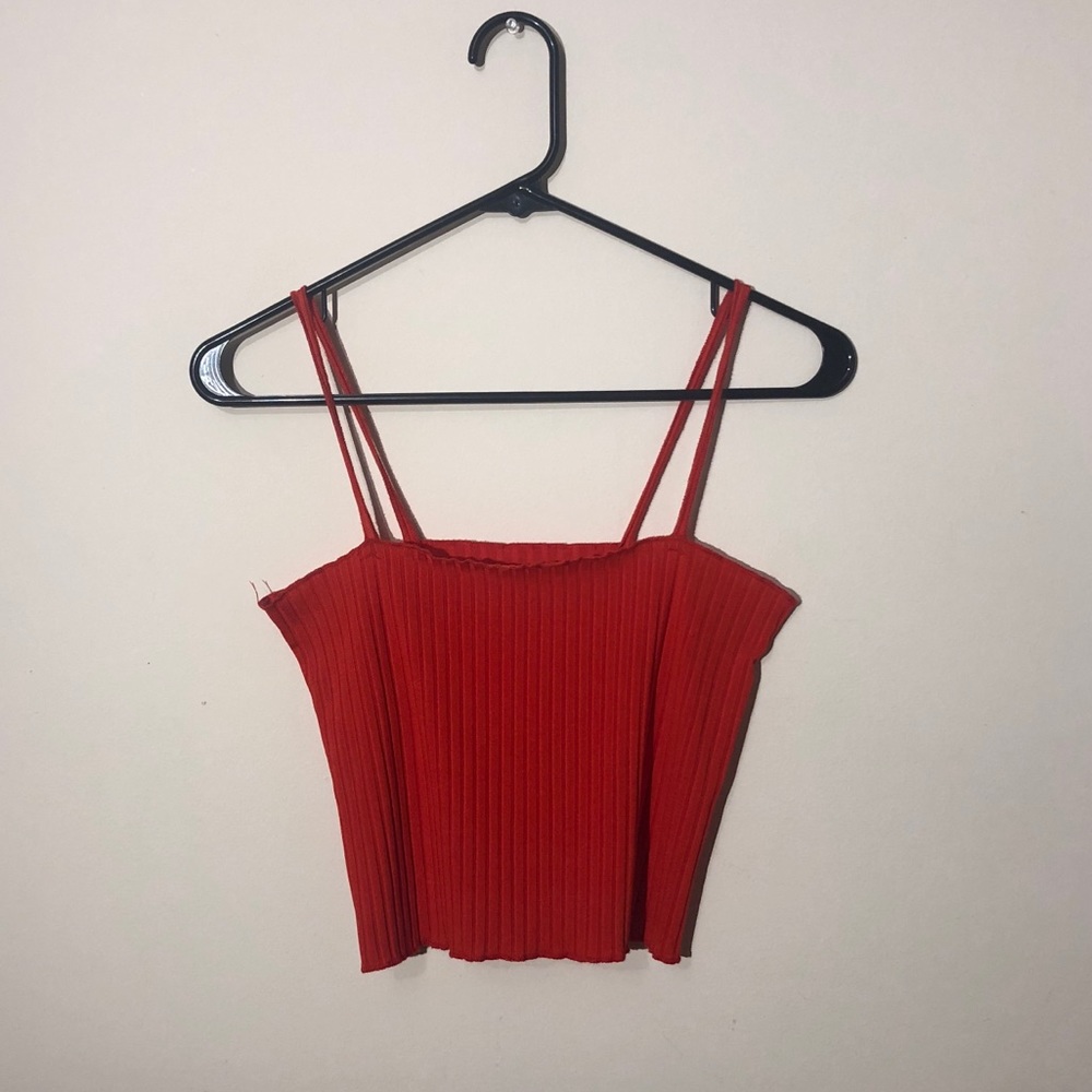 Square Neck Ribbed Crop Top - Picture 4 of 4